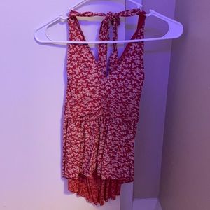 Super cute AE open back tie top